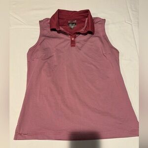 Adidas Pink Polo Collar Sleeveless Tank Top